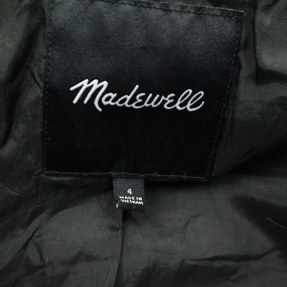 Madewell Coat Women's 4 Black Wool Blend Collared Jacket Zip Pockets‎ - Picture 7 of 12